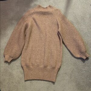 Le Lis Beige/Camel Ribbed Sweater Dress